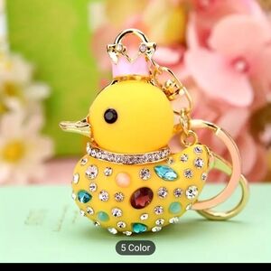 Rhinestone Duck key chain/ bag charm New